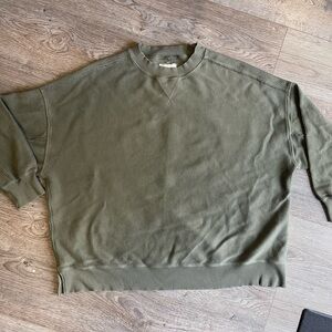 Aerie Green Ribbed Crewneck